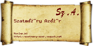 Szatmáry Azár névjegykártya